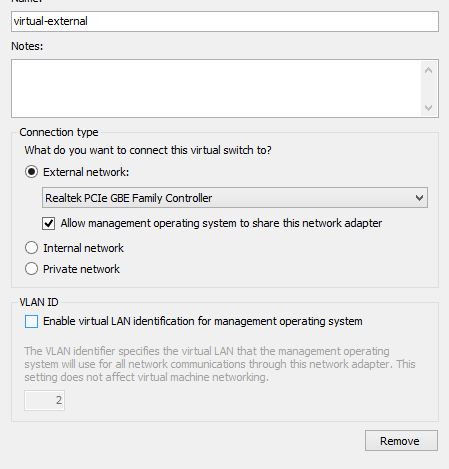 virtual switch configuration