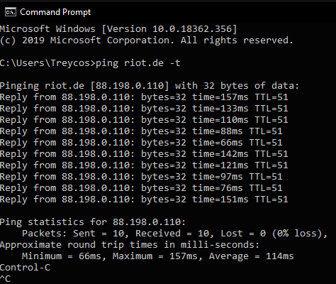 Here is the ping when plugged in