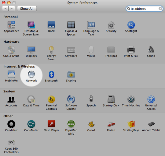 Mac - System Preferences - Network