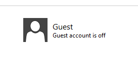 Guest account turned off