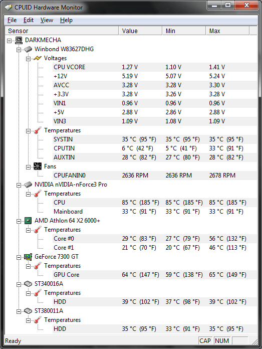 cpuid hardware monitor