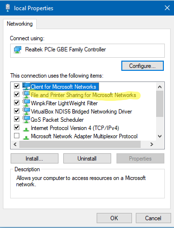 network adapter properties