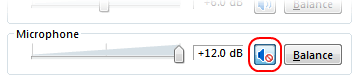 Illustration of the mute button in the Speakers property dialog