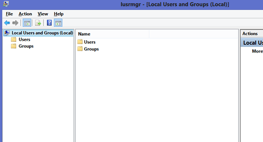 Local users and groups manager
