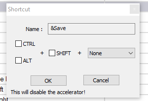 Disabling the default 'save' shortcut