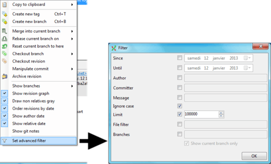 how to get to the advanced filter