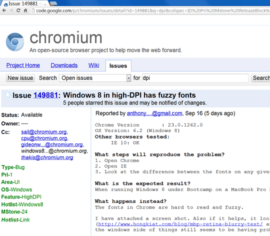 Google Chrome- not fuzzy