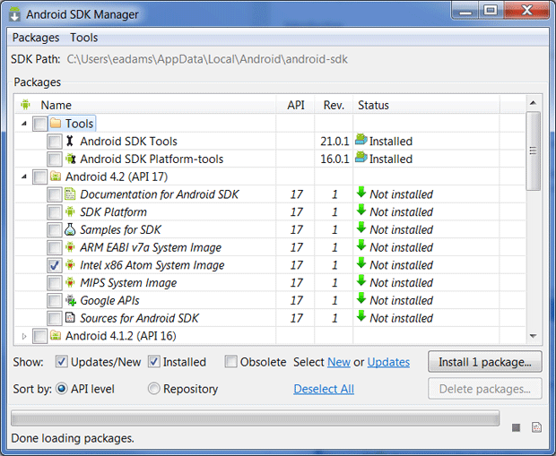 Android Intel x86 image