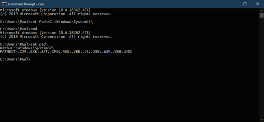 Working command prompt