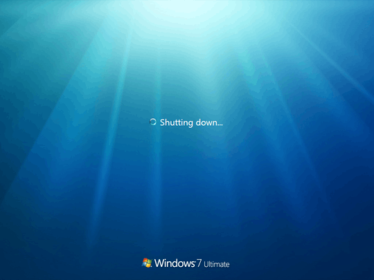 Shutting down Windows 7