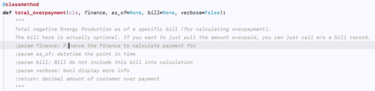 docstring for method