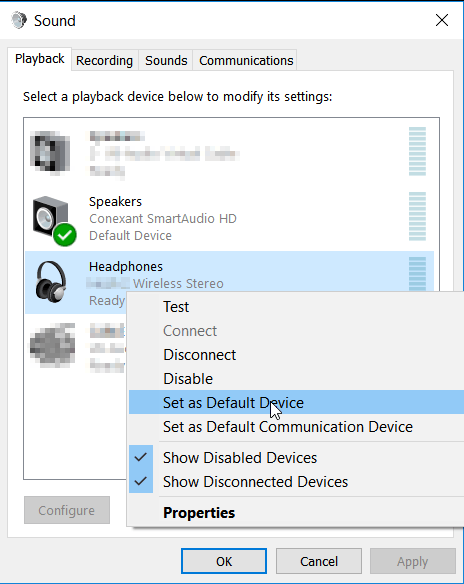 Default Audio Device