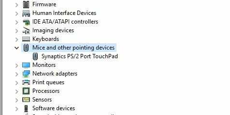 Device Manager menu