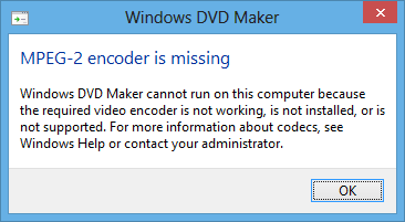 MPEG-2 encoder is missing