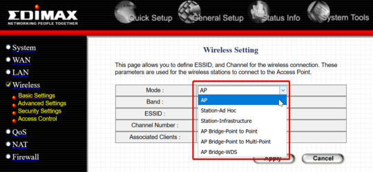 Edimax gui wireless setup