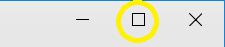 Resize button of Windows 10