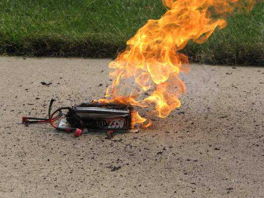 RC LiPo battery fire