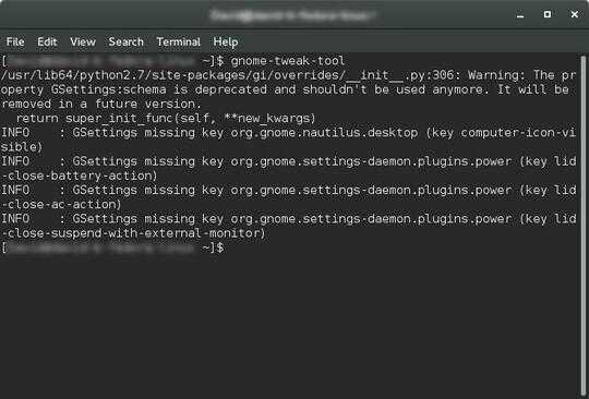 Launching Gnome Tweak Tool via Terminal