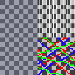 test image on a checkerboard