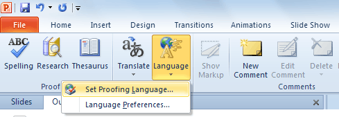 language option