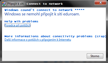 windows can't connect to network