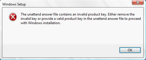 Invalid product key