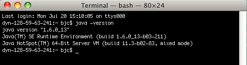 Java version in MacOS terminal