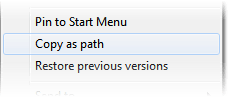 "Copy as path" context menu entry in Windows 7