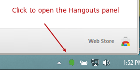 Hangouts Extension in the Windows Notification Area