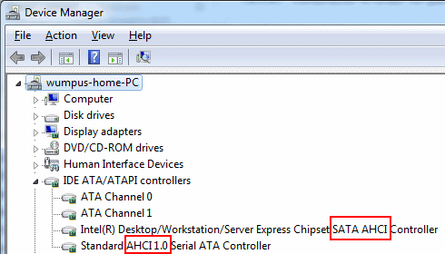 device manager, IDE ATA/ATAPI controllers