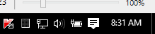 Systray showing battery charge