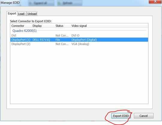 Export EDID file