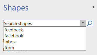Screenshot of the Shapes search box