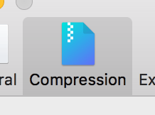 Keka "Compression" tab, selected