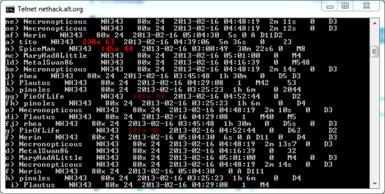 malformed table in telnet