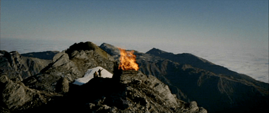 signal fire in the montain